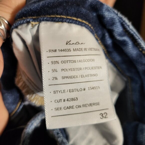 WOMANS KANCAN HIGH RISE DISTRESSED JEAN CAPRIS SZ 32 - Picture 7 of 10